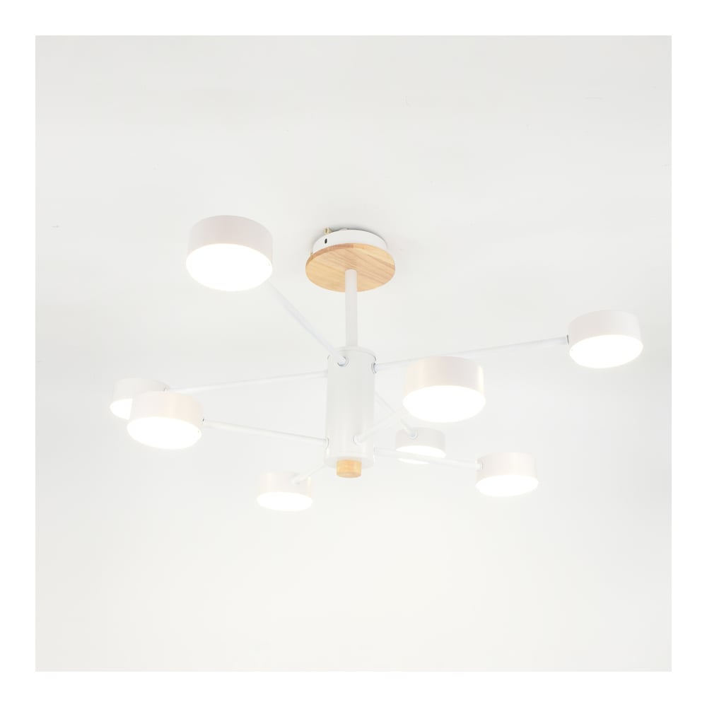 Изображение товара Люстра под лампу General Lighting Systems Элизиум GCHL-8GX53-M белая дерево