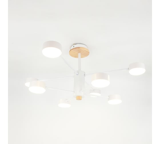 Изображение товара Люстра под лампу General Lighting Systems Элизиум GCHL-8GX53-M белая, дерево 662336