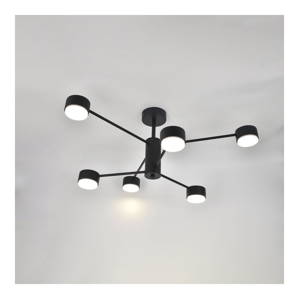 Изображение товара Люстра под лампу General Lighting Systems Стеллар GCHL-6GX53-M черная