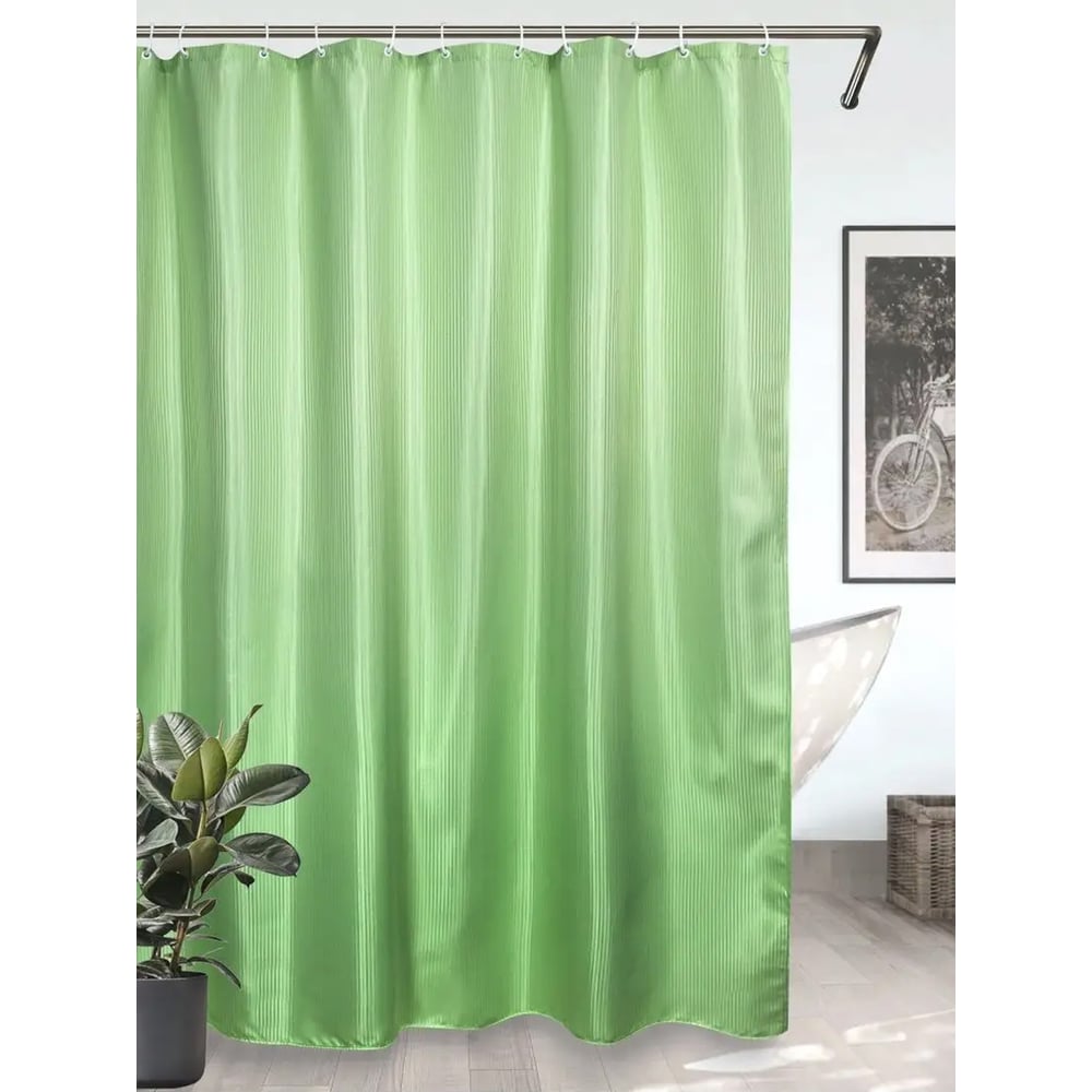 Изображение товара Штора для ванной комнаты Bath Plus Hilton TL зеленый 180х200 см