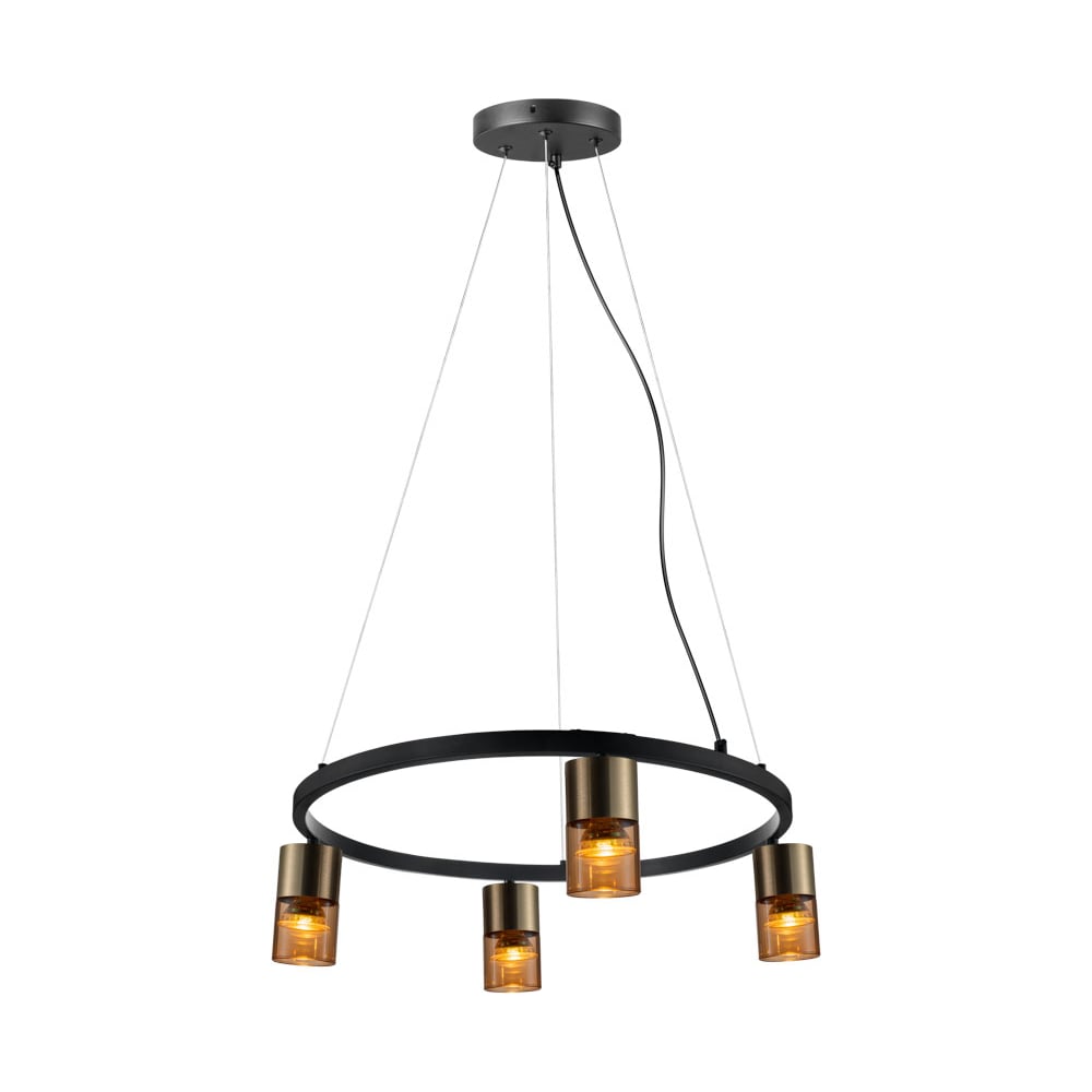 Изображение товара Люстра под лампу General Lighting Systems Эйлайт GCHL-4GU10-M 662853 модерн черный стекло