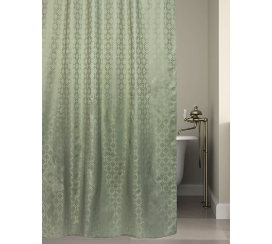 Изображение товара Штора для ванной комнаты Bath Plus жаккард RHOMBUS WINDOW DECO 180x200, зеленый JAC1501