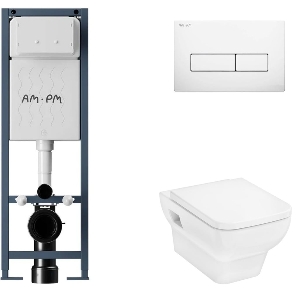 Изображение товара Комплект инсталляции и унитаз CreekTide Q с микролифт и каскадным сливом
