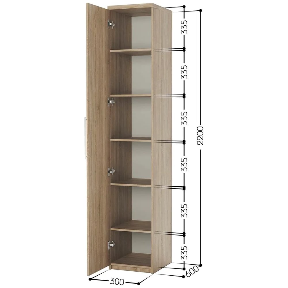 Изображение товара Шкаф офисный с полками Мелодия Шарм МП-11 Дуб Сонома