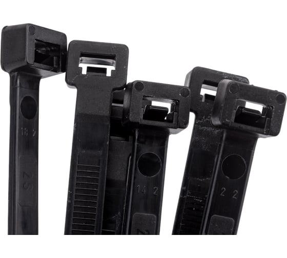 Изображение товара Стяжки черного цвета SapiSelco 7.5х240 мм, полиамид 6.6, уп. 100 шт. SEL.3.431R