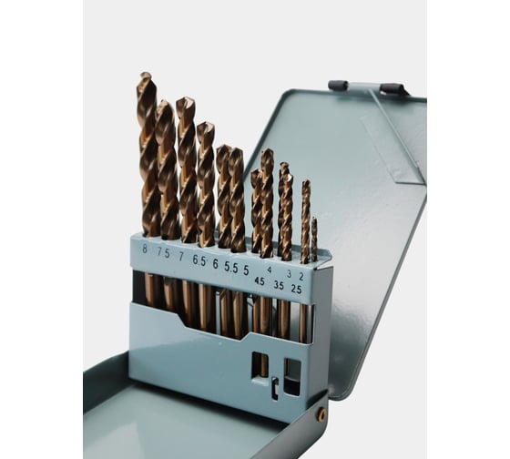 Изображение товара Набор сверл цх по металу 13шт РОСИНСТРУМЕНТ 2,0 -8,0; (через 0,5 мм) Р6М5К5//РИ 7771328