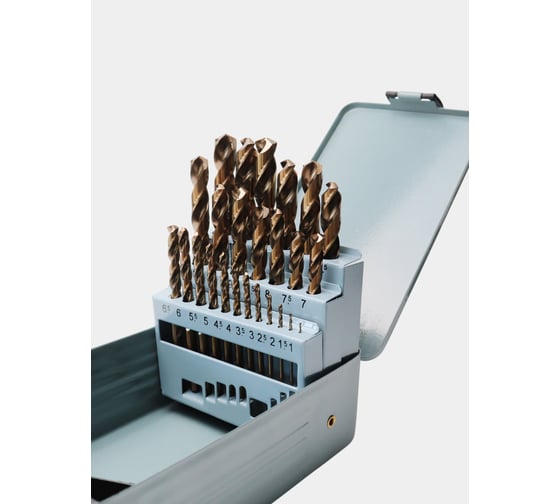 Изображение товара Набор сверл цх по металлу 25шт РОСИНСТРУМЕНТ 1,0 -13,0; (через 0,5 мм) Р6М5К5//РИ 77725113