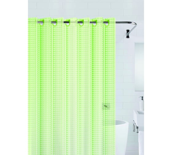 Изображение товара Штора для ванной комнаты Bath Plus 3D зеленый, 180х200 NFD-3D-green