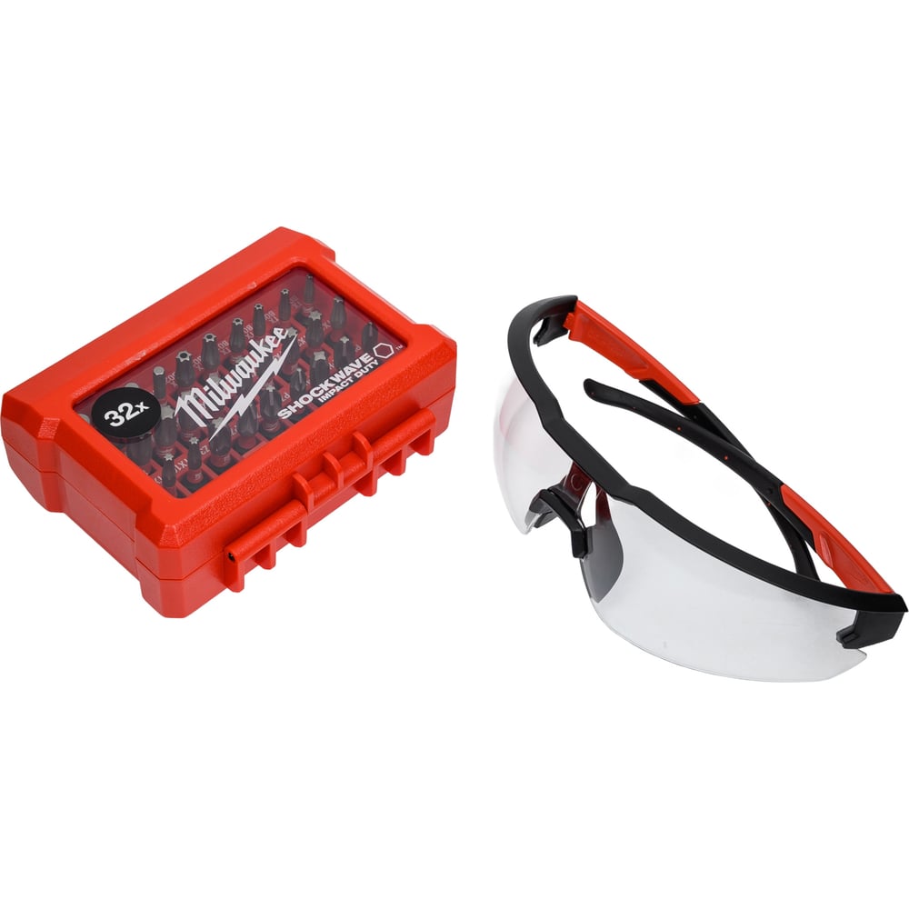 Изображение товара Набор ударных бит Milwaukee 493310006 с очками защита и футляром