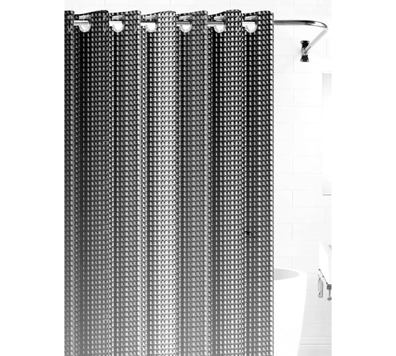 Изображение товара Штора для ванной комнаты Bath Plus 3D серый, 180х200 NFD-3D-grey