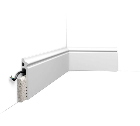 Изображение товара Плинтус напольный Oracdecor дюрополимер CONTOUR Orac белый, под покраску SX186