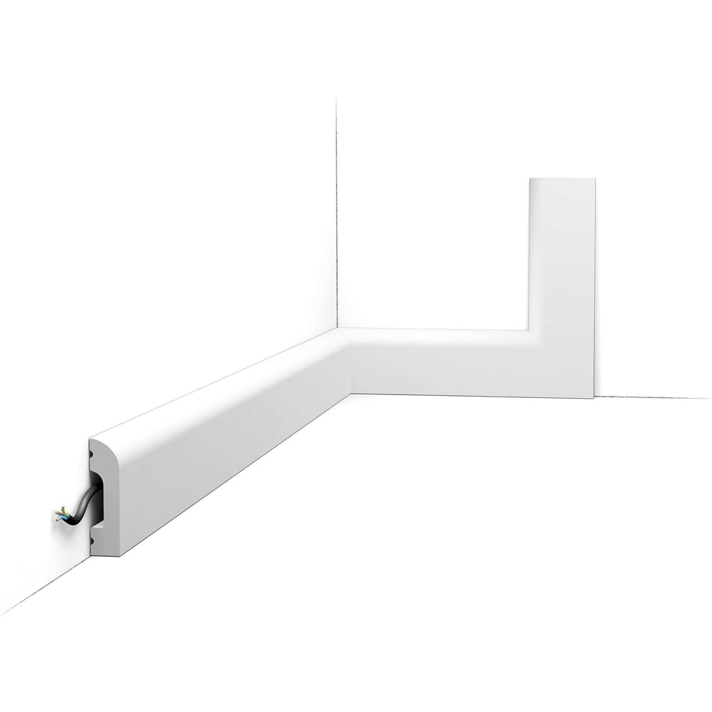 Изображение товара Плинтус Oracdecor CASCADE из дюрополимера белый 2000 мм для влажных помещений