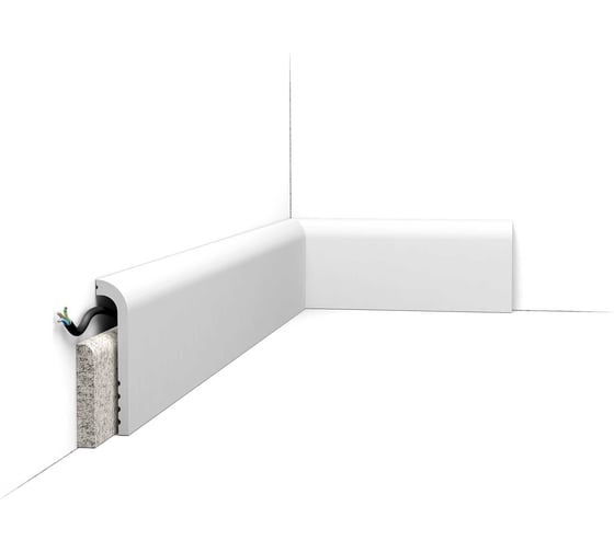 Изображение товара Плинтус напольный Oracdecor дюрополимер CASCADE Orac белый, под покраску SX185