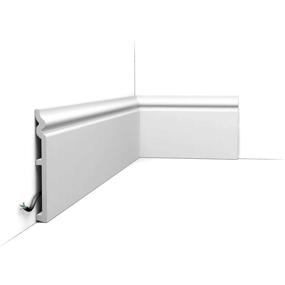 Изображение товара Плинтус напольный Oracdecor CONTOUR SX206 белый dюрополимер влагостойкий для покраски