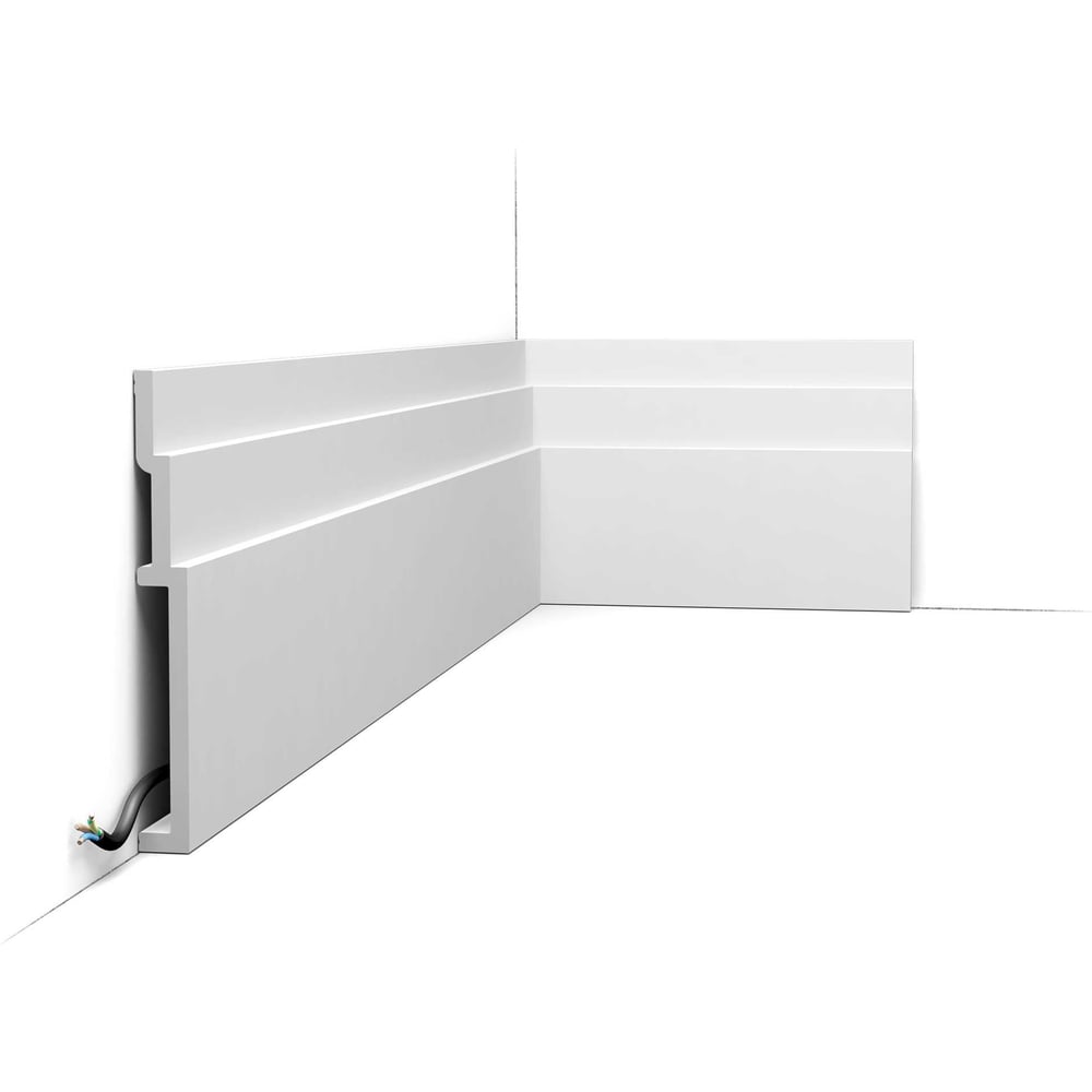 Изображение товара Плинтус напольный Oracdecor HIGH LINE Orac из дюрополимера, белый, широкий, под покраску SX181