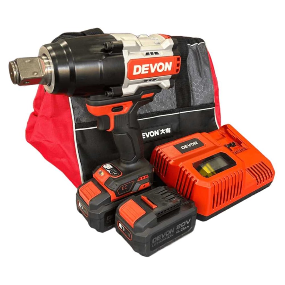 Изображение товара Аккумуляторный гайковерт DEVON 2 АКБ 4 Ач, ЗУ, сумка 5769-Li-20-SET