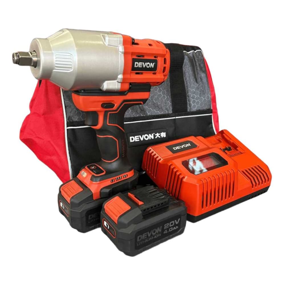 Изображение товара Аккумуляторный гайковерт DEVON 2 АКБ 4 Ач, ЗУ, сумка 5761-Li-20-SET