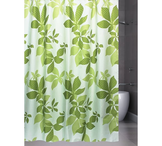 Изображение товара Штора для ванной комнаты Bath Plus CHESTNUT LEAF зеленый, 180х200 DS3007