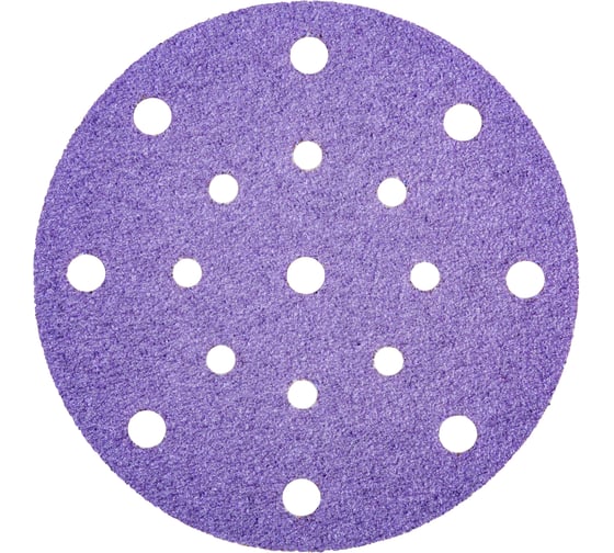 Изображение товара Круг абразивный AUTOP Professional 90/150 зерно 80, 150мм, 17 отв, фиолетовый, 50 шт ATP-AM90/150-80/V