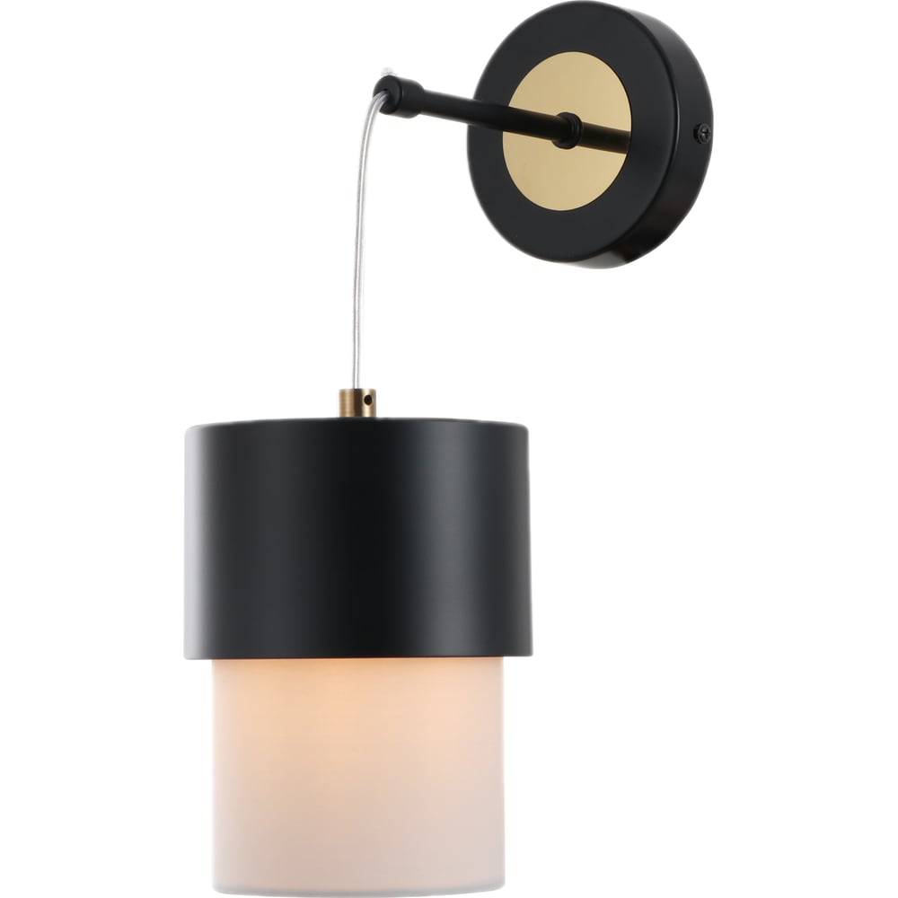 Изображение товара Бра Росток 15714/1W BK+ANB черный бронза с белым текстильным плафоном E14
