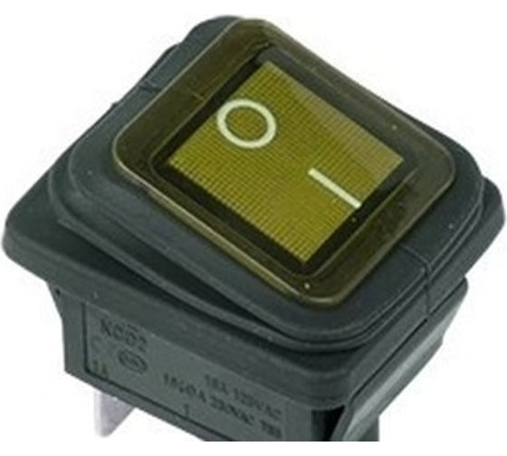 Изображение товара Клавиша Nord-Yada 250V 15А желтая с подсветкой (4контакта) ON-OFF (2шт в упаковке) ВЛАГОЗАЩИТА 905939