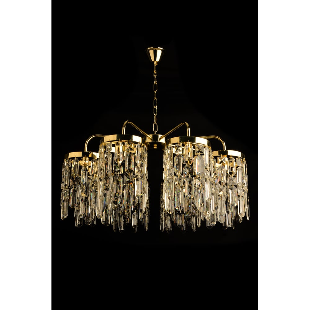 Изображение товара Люстра Росток 8418/8 A GD с хрусталем и золотым покрытием 8x60W E14