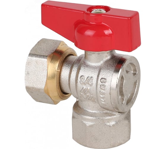 Изображение товара Шаровой кран MVI ГОСТ угловой с накидной гайкой, 1/2 вн.-вн., рукоятка «бабочка» BV.732.04