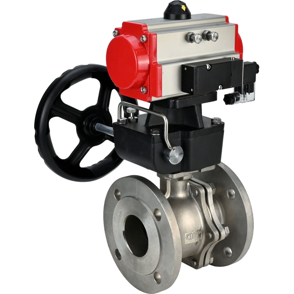 Изображение товара Шаровой кран DN.ru КШФП.316.200 Ду65 Ру16 с пневмоприводом и фланцевым подключением Изображение товара Шаровой кран DN.ru КШФП.316.200 Ду65 Ру16 с пневмоприводом и фланцевым подключением