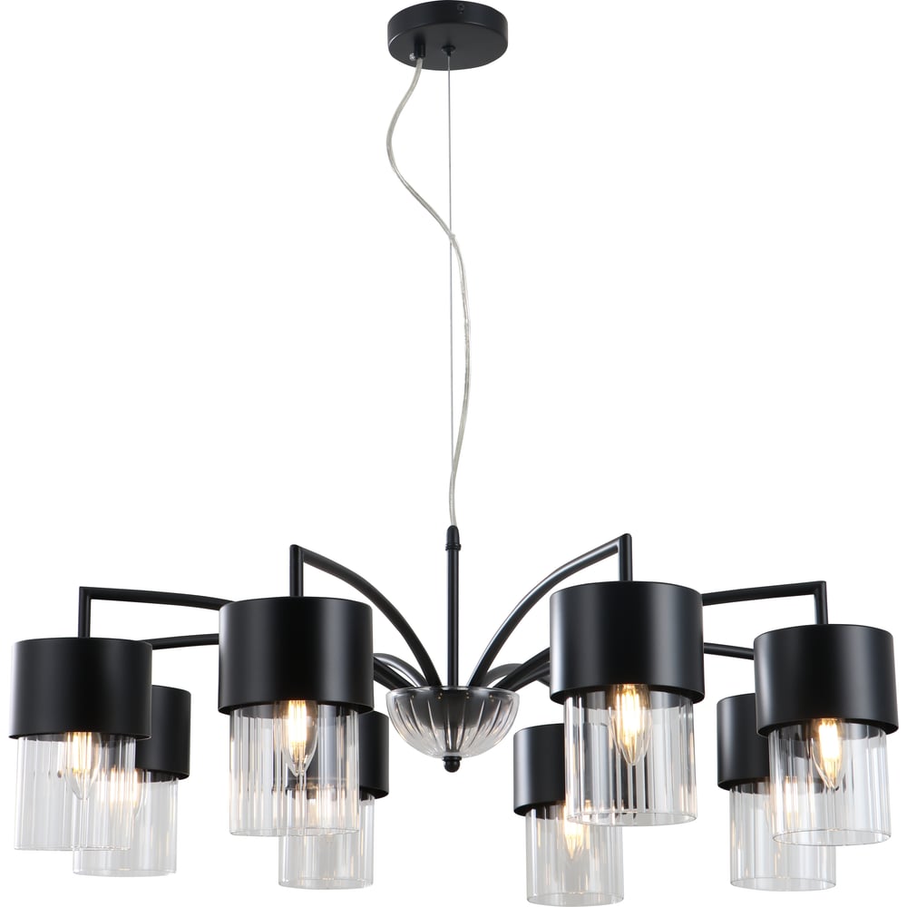 Изображение товара Люстра Росток 15704/8 BK черный - стильная потолочная подвесная люстра в стиле лофт