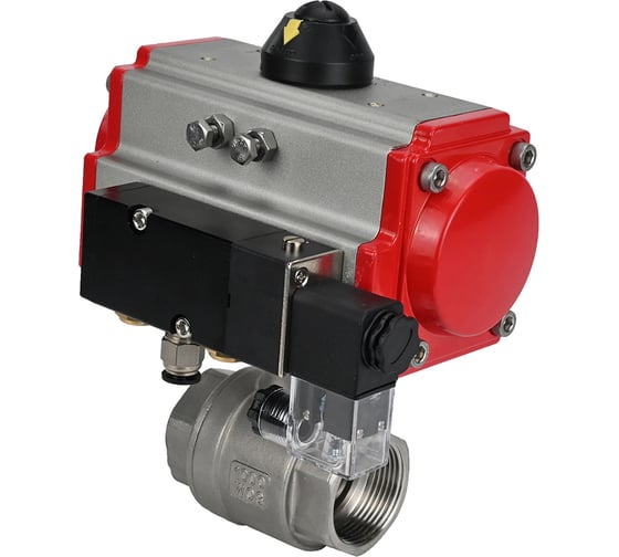 Изображение товара Кран шаровой DN.ru КШМП.316.230-ISO Ду100 Ру40 с пневмоприводом, пневмораспределителем D160-01503