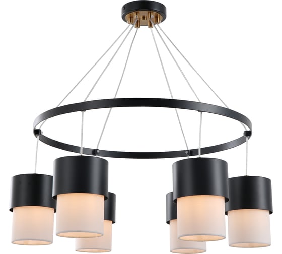 Изображение товара Люстра Росток 15714/6 BK+ANB черный+бронза/белый абажур 6x40W E14 d650 h570, STR24 988386035