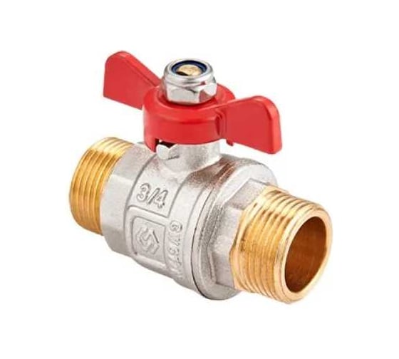 Изображение товара Кран шаровой MVI ГОСТ, 3/4 нар-нар, рукоятка «бабочка» (БЦЦ) BV.915.05