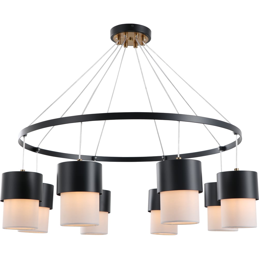 Изображение товара Люстра Росток 15714/8 BK+ANB черный+бронза/белый абажур 8x40W E14 d800 h600, STR24 988386036