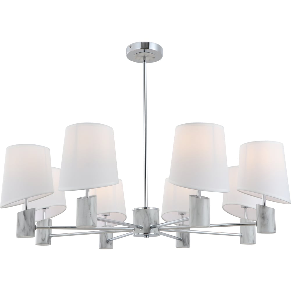 Изображение товара Люстра Росток 15725/8 CR+WTDLS с белыми абажурами и хромированной арматурой