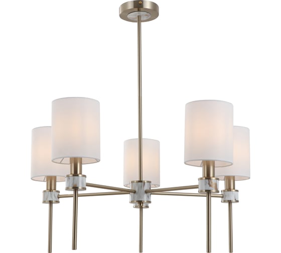 Изображение товара Люстра Росток 15726/5 TJ+WTG латунь/белый абажур 5x40W E14 d680 h720, STR24 988386058