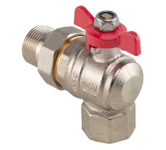 Изображение товара Кран-американка MVI ГОСТ угловой, 1 вн-нар, рукоятка «бабочка» BV.922.06