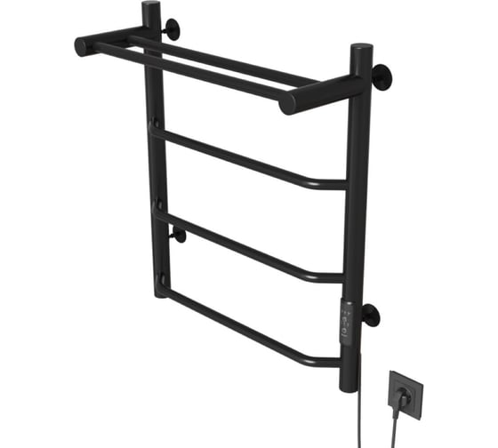 Изображение товара Полотенцесушитель MIXLINE MIRA 60x50 таймер, 251Вт, 3 перекладины + ПОЛКА электрический ЧЕРНЫЙ 557158