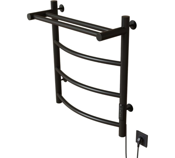 Изображение товара Полотенцесушитель MIXLINE CAPELLA 60x50 таймер, 251Вт, 3 перекладины + ПОЛКА электрический ЧЕРНЫЙ 557156