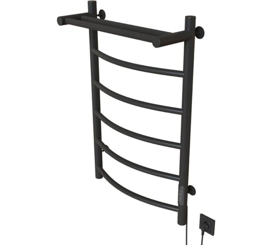 Изображение товара Полотенцесушитель MIXLINE CAPELLA 80x50 таймер, 336Вт, 5 перекладин + ПОЛКА электрический ГРАФИТ 557648