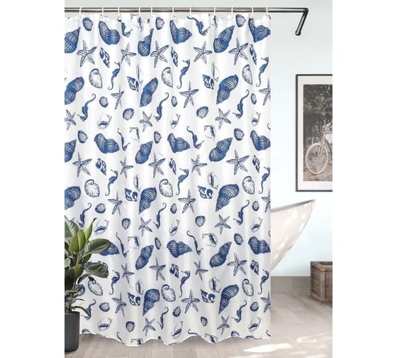 Изображение товара Штора для ванной комнаты Bath Plus 180х200 Ocean синий ch15060