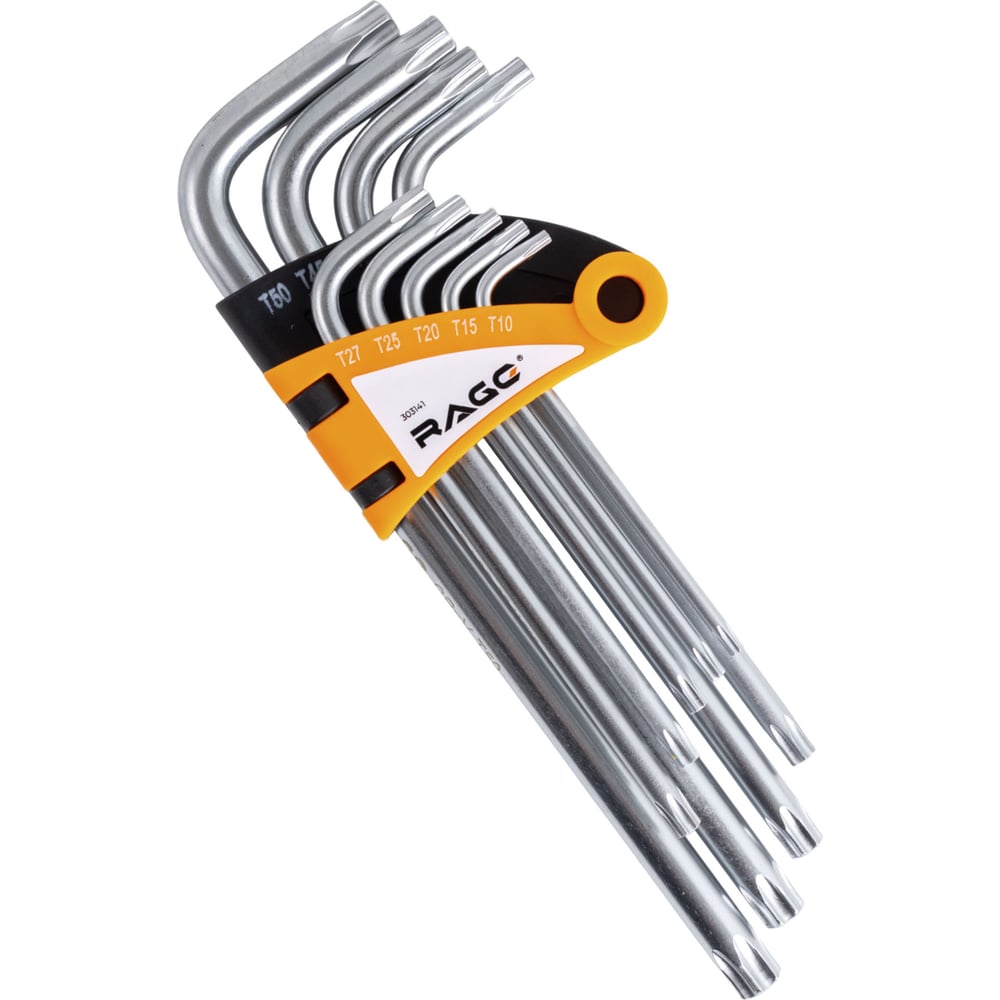 Изображение товара Набор ключей RAGE TORX 9 шт, Г-образные, CrV, полупрофессиональный