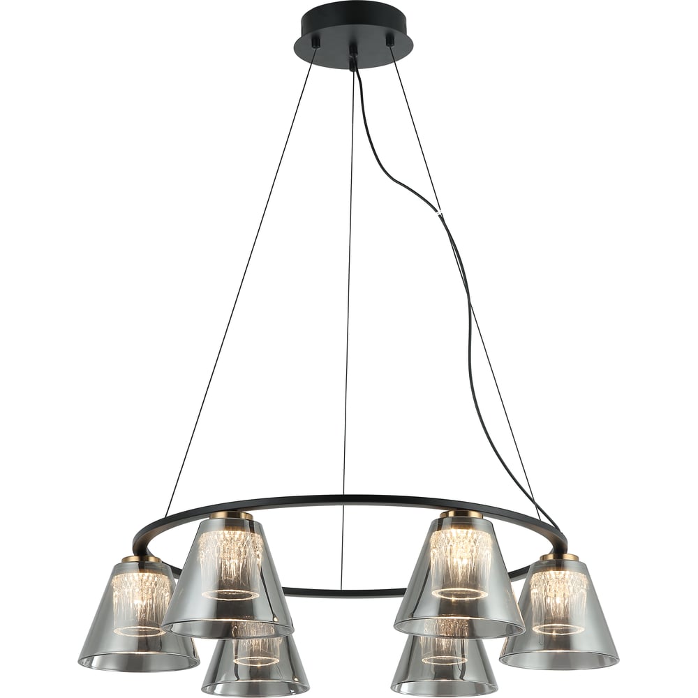 Изображение товара Люстра Росток MDM-8257/6 BK+SG с встроенными светодиодами и регулировкой высоты