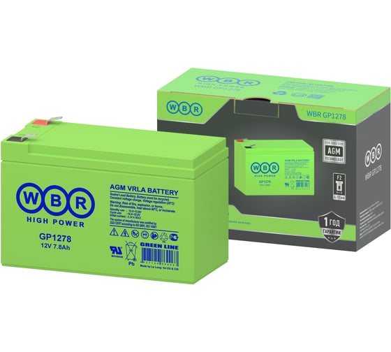 Изображение товара Аккумулятор WBR для ИБП GP1278 12В, 7,8 Ач УТ-00002608