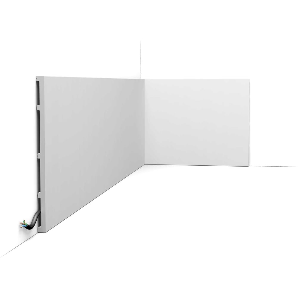 Изображение товара Плинтус напольный дюрополимер Oracdecor SQUARE белый 250 мм высокий под покраску SX207