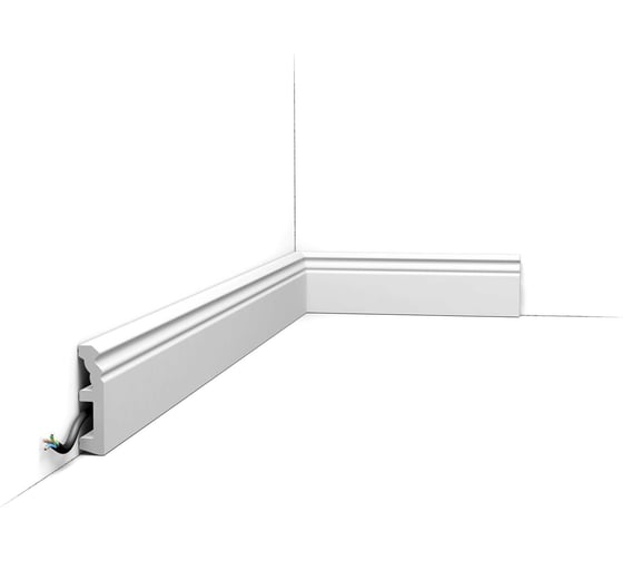 Изображение товара Плинтус напольный Oracdecor дюрополимер HAMBURG Orac белый под покраску SX195