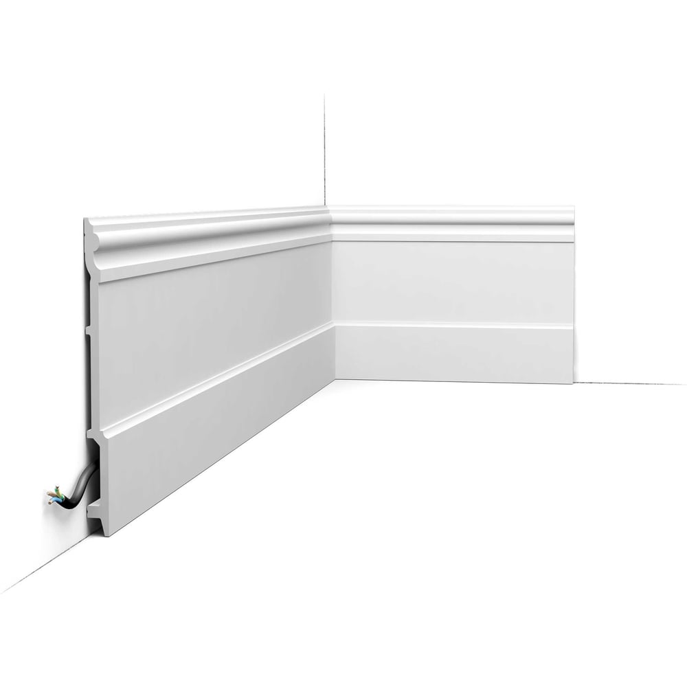 Изображение товара Плинтус напольный Oracdecor HIGH RISE дюрополимер белый под покраску SX191
