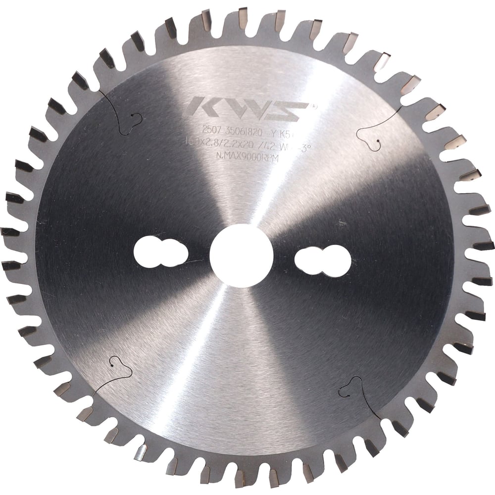 Изображение товара Диск пильный по пластику KWS 160х20х2.8/2.2 42T WD α-3 β15+45 K5+ TFKZ00081