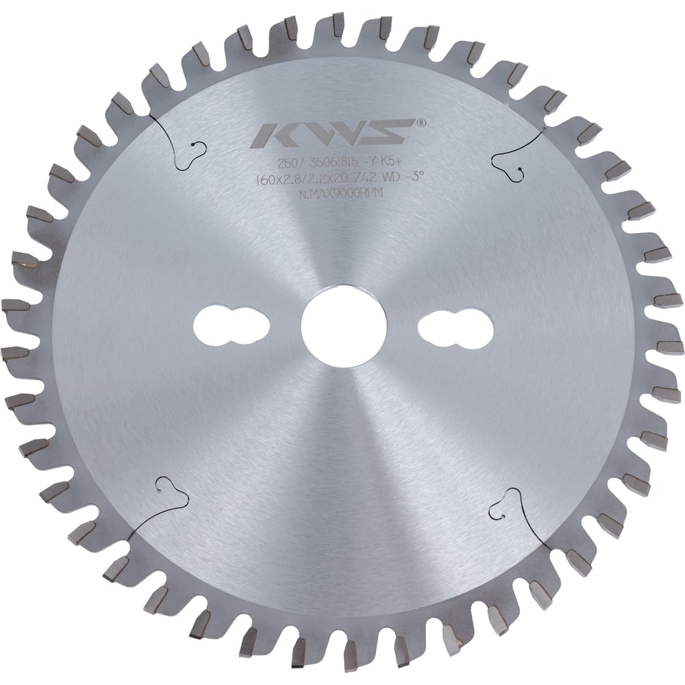 Изображение товара Диск пильный по пластику KWS 160х20х2.8/2.2 42T WD α-3 β15+45 K5+ TFKZ00081
