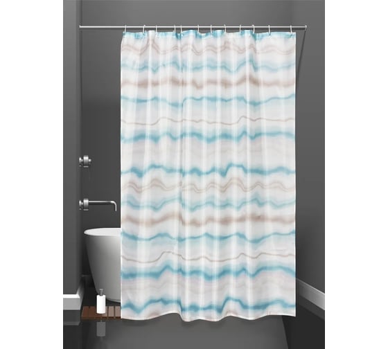 Изображение товара Штора для ванной комнаты Bath Plus 180х180 Multicolor lines green ch21021