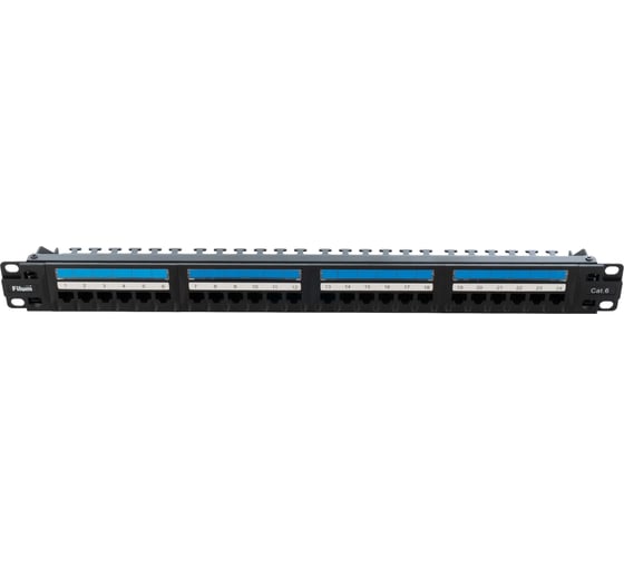 Изображение товара Патч-панель Filum 19, 1U, Cat 6, 24 порта RJ45 (8p8c), неэкранированная, Dual IDC (110/KRONE) FL-PP-6C24U1